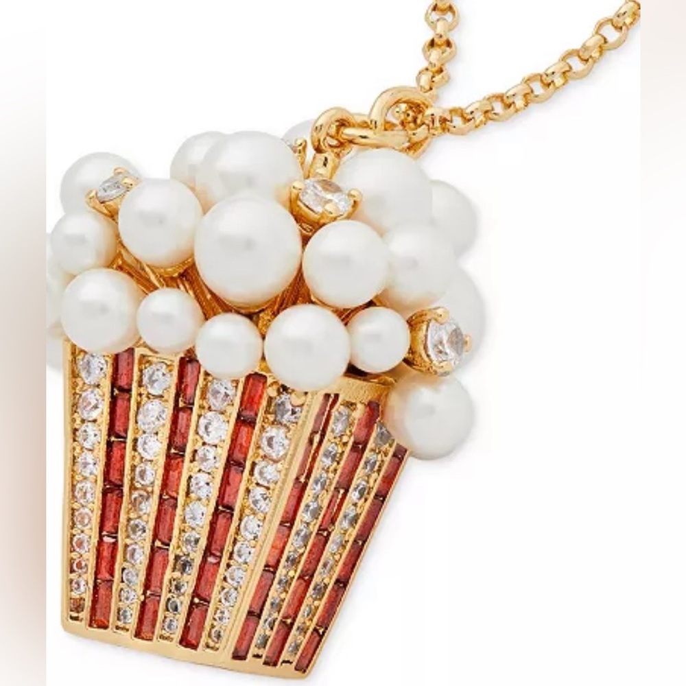 KATE SPADE 🍿Winter Carnival Popcorn Pendant Necklace NWT - Picture 3 of 9